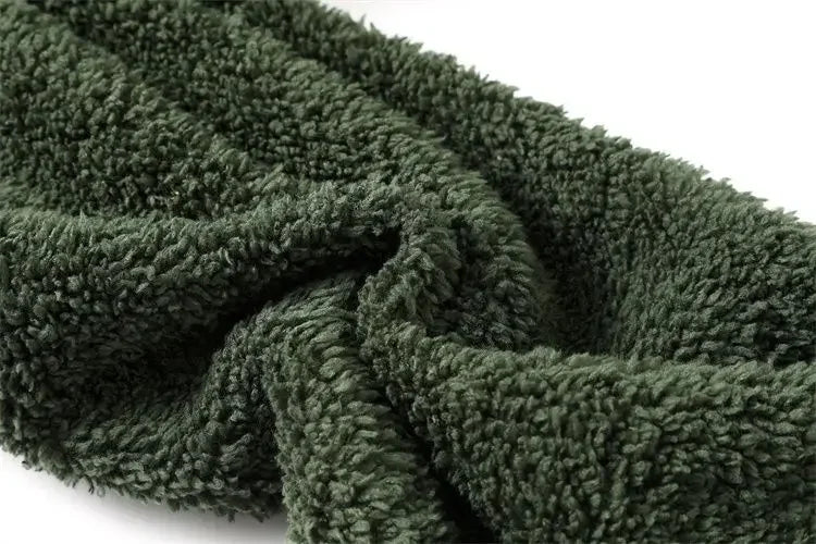 Fleece and Lambswool Men Sweatpants Winter Embroidery Thick Warm Double-sided Velvet Windproof Thermo Trousers Soft Harem Pants