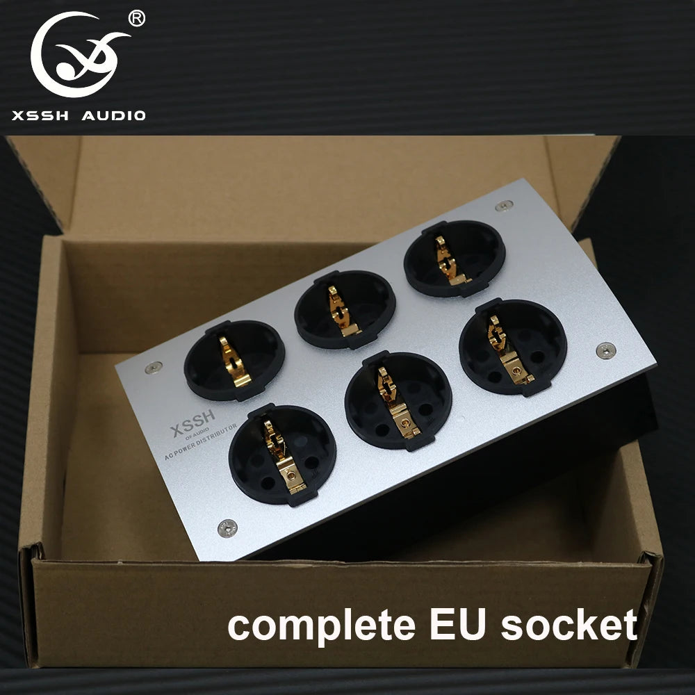AU CN EU US Power Outlet Duplex HiFi XSSH Schuko AC Power Distributor 125V-250V 50/60Hz 15A 1875Wmax IEC Inlet Electrical Socket