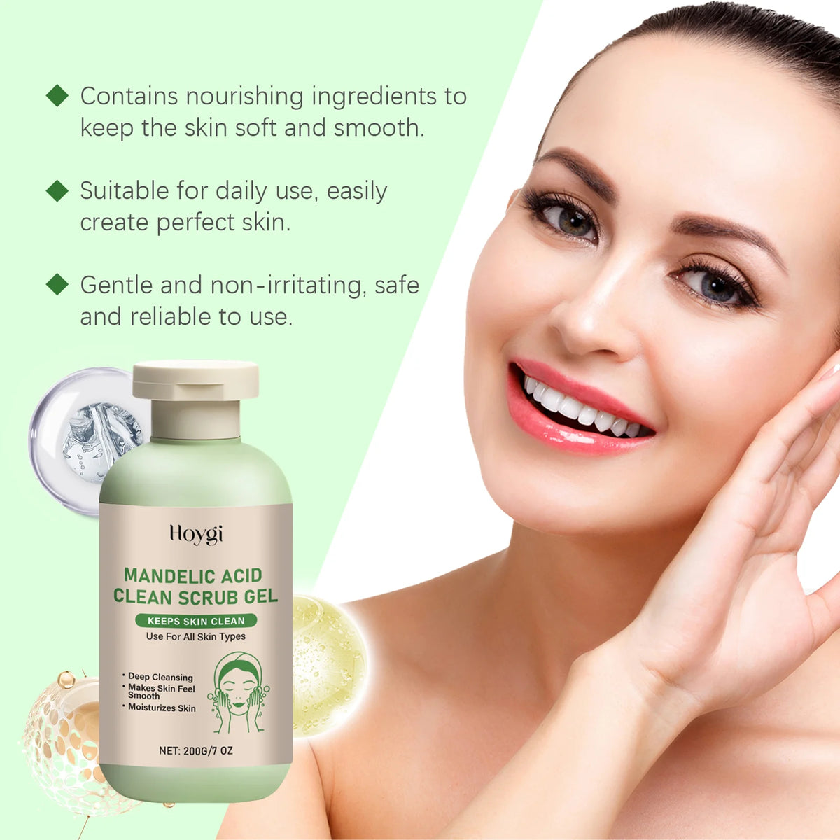 Body Exfoliating Gel, Deeply Cleanses & Moisturizes, Gently Removes Dead Skin, Clears Pores For Smoother Skin