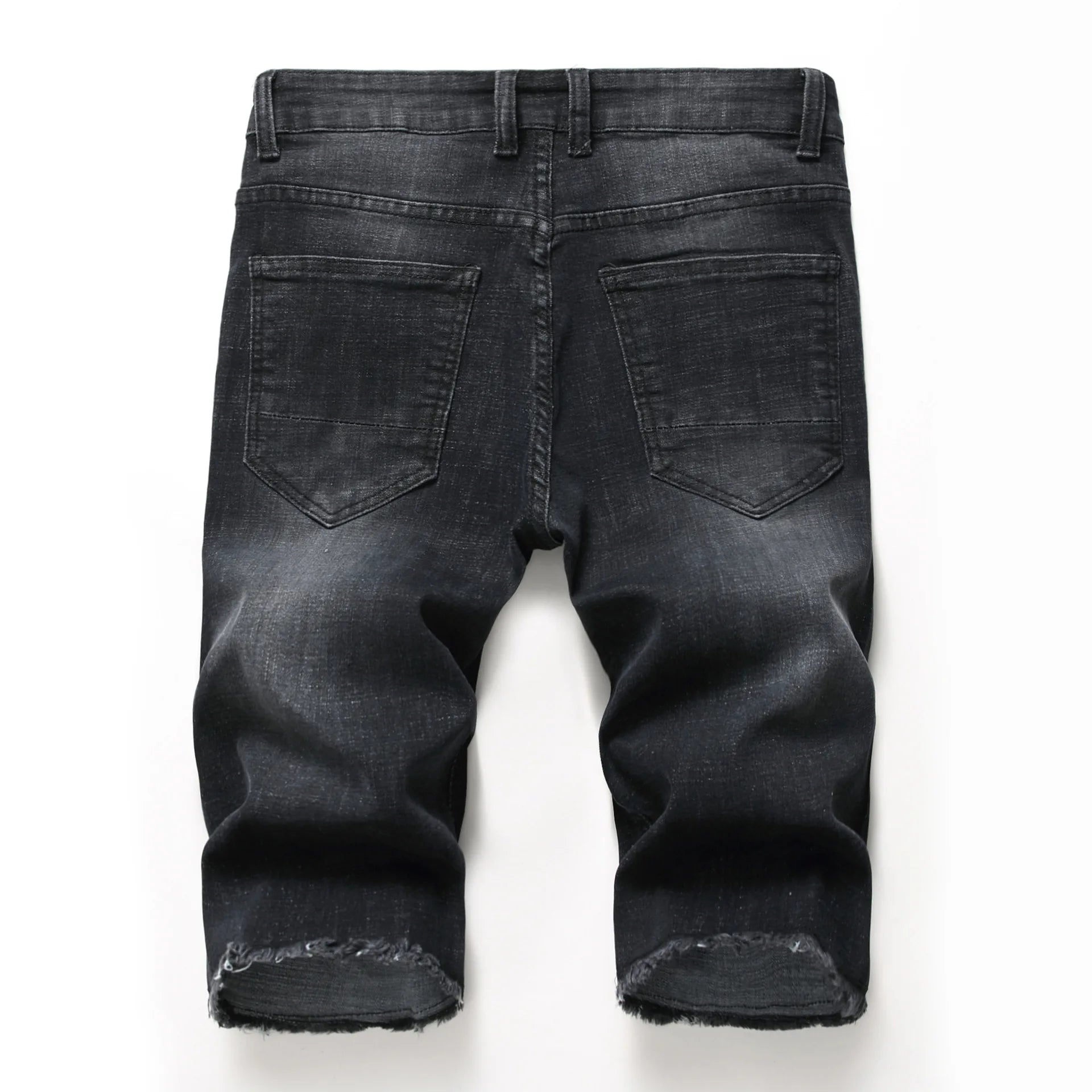 2026 New Denim Shorts for Men Fashion Casual Stretch Straight Short Jeans Men Summer Trend Holes Slim Fit Cowboy Short Trousers