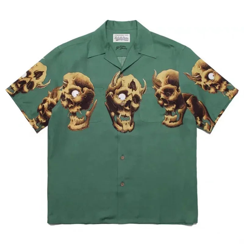 Classics 2025 WACKO MARIA Shirt Photo Print Vintage Men's And Women's Loose Hawaiian WACKO MARIA Short Sleeve Shirt T-Shirts