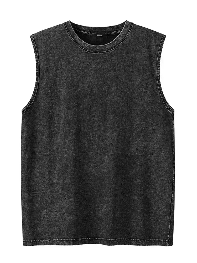 Oasis Band washed retro American street minimalist rock vest print T-shirt high-quality pure cotton Harajuku Y2K top