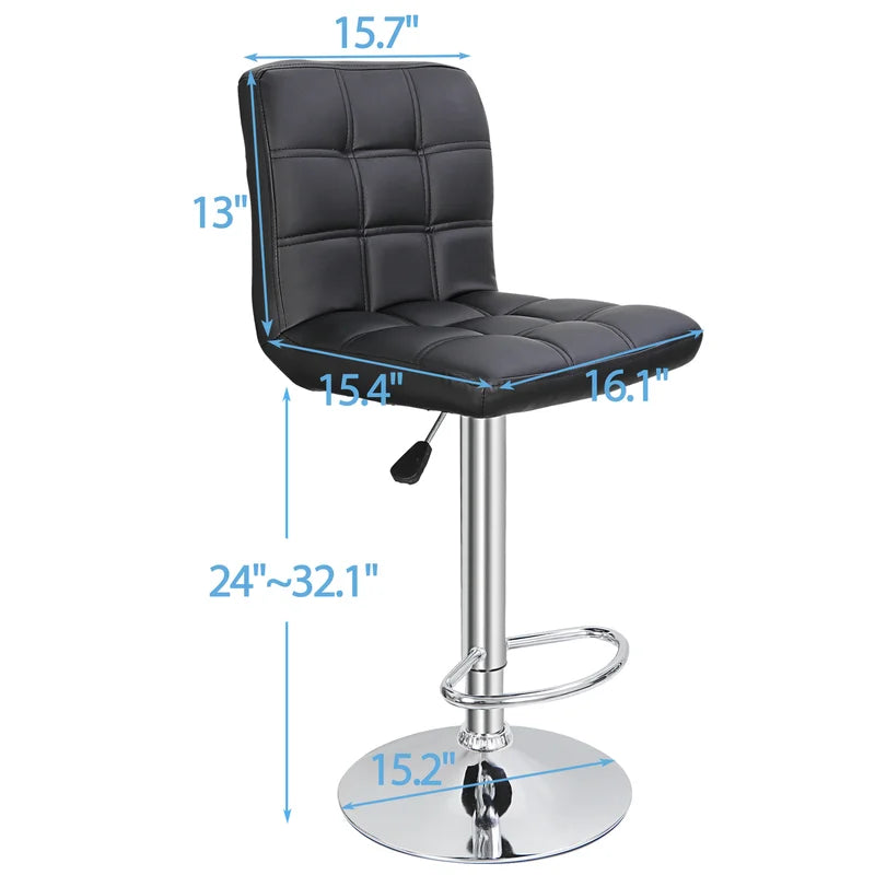 Bar Stools Set of 4 PU Leather Adjustable Swivel Barstools Kitchen Counter Stool