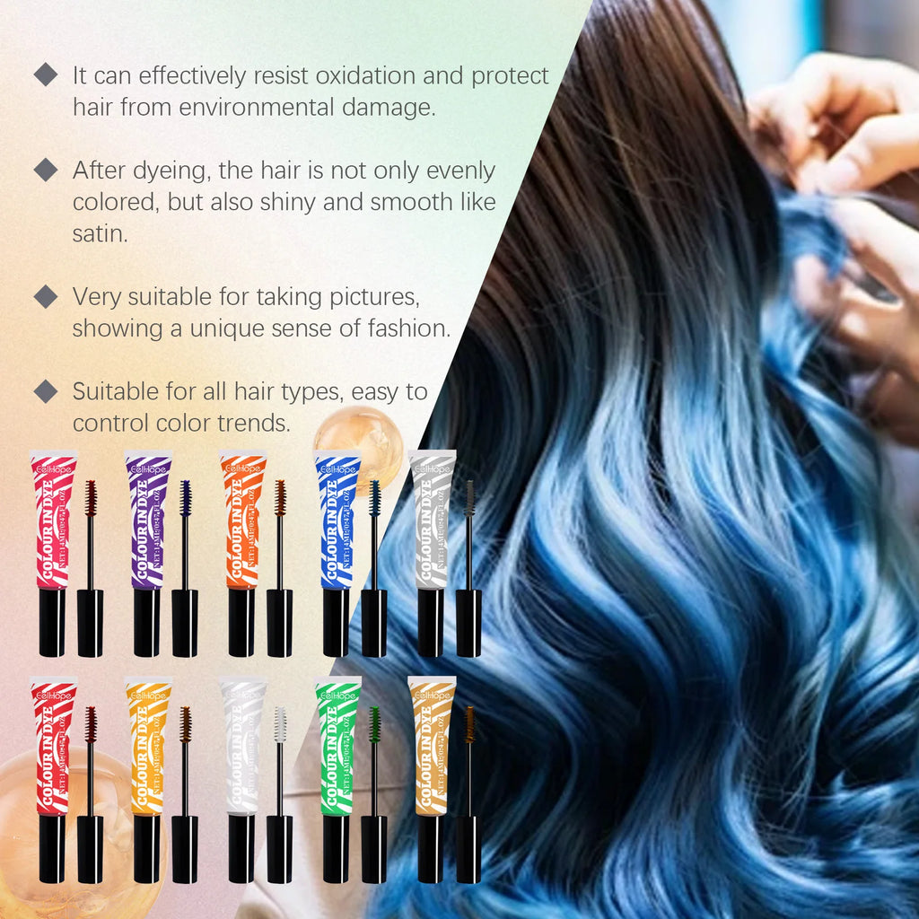 Temporary Hair Coloring Dye Set Long Lasting Vibrant Colors Music Festival Halloween Party Cosplay DIY Hair Styling Cream Tools