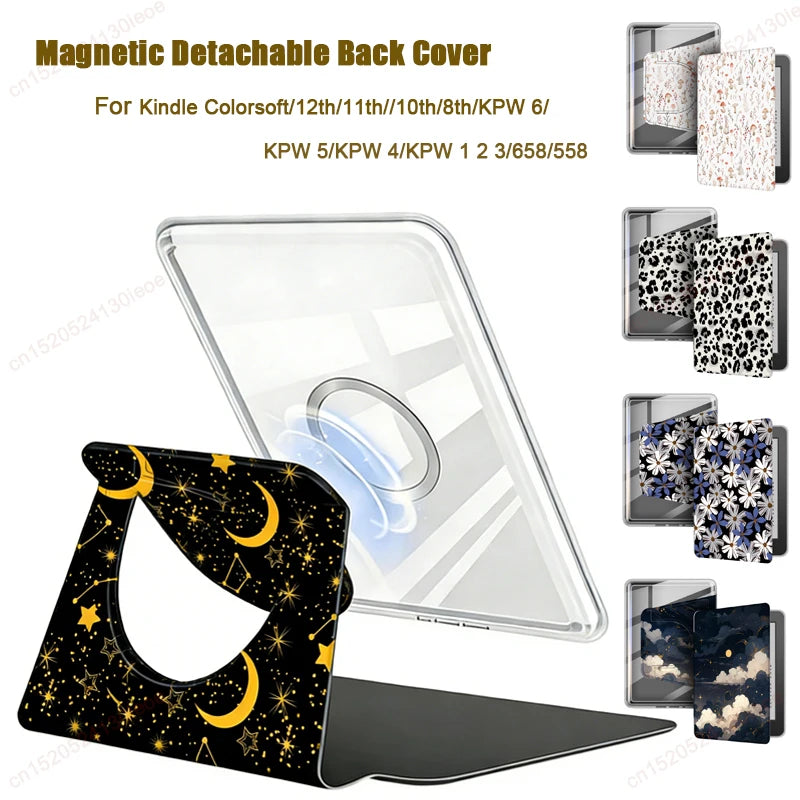 For Kindle 11th Generation Case 2024 RS23CV 360° Rotatable Magnetic Detachable Acrylic Case For Kindle 11th Gen C2V2L3 6" Funda