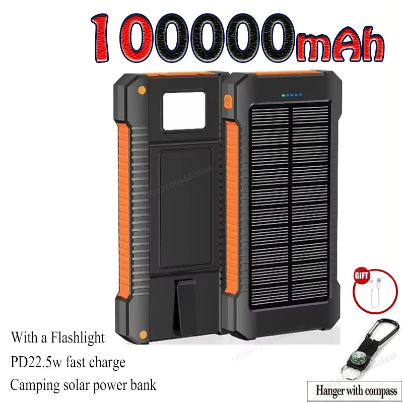 500000mAh Waterproof Outdoor Solar Power Bank Dual USB Travel Portable Solar Phone Charger Solar Powerbanks for Xiaomi Camping