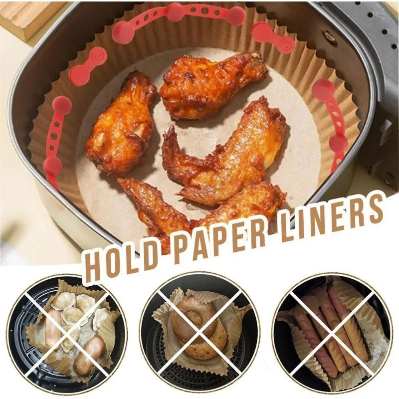 Air Fryer Magnet Silicone Buckle Silicone Air Fryer Liner Fixing Buckle Prevent Paper Shift and Burn Reusable Accessories