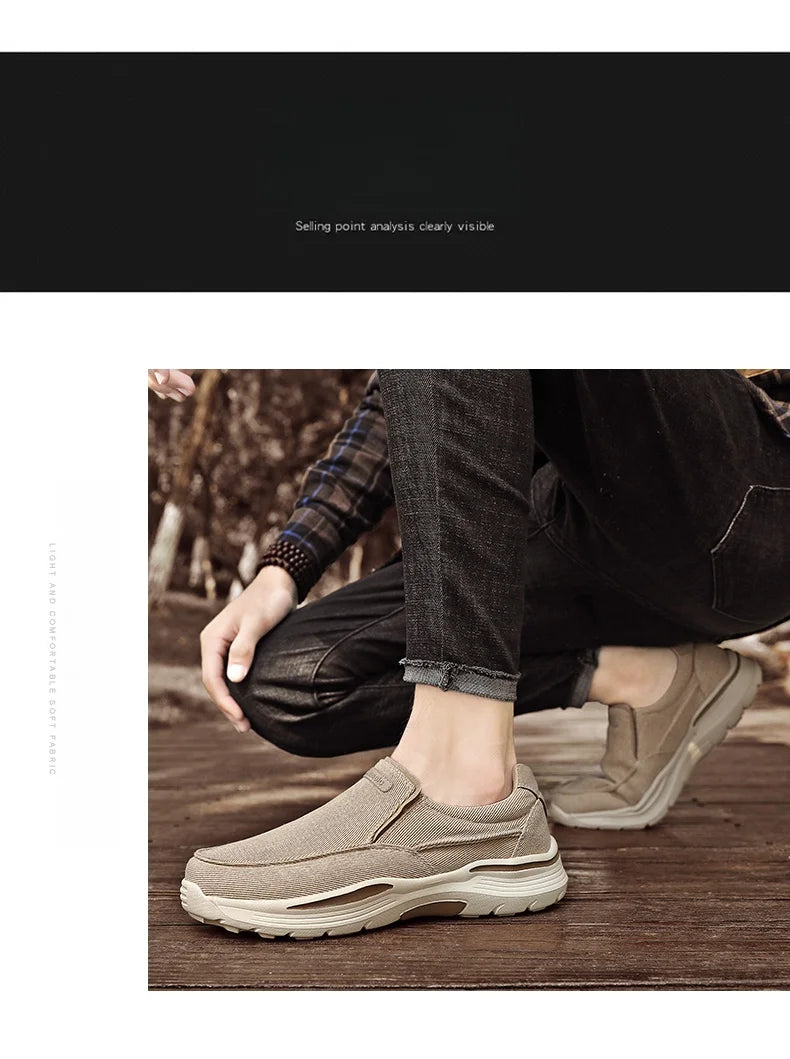 Men's Casual Shoes Canvas Breathable Loafers Men 2025 New Male Comfortable Outdoor Walking Shoes Classic Loafers Men Sneakers