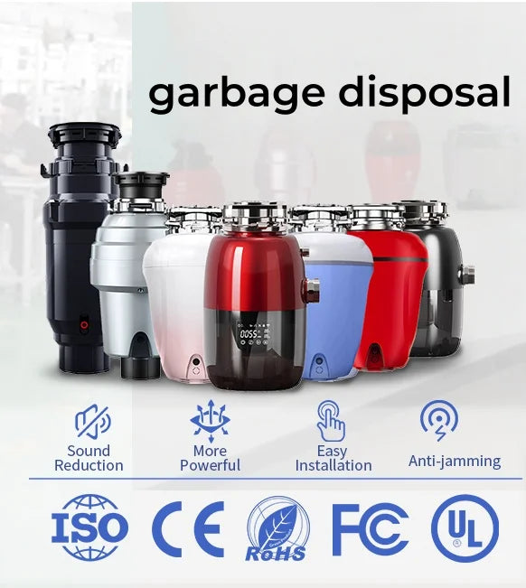 Electric Continuous Kitchen Waste Grinder Stainless Steel Home Food Waste Disposal Silenc er Technology 0.75 H P Sink Garbage