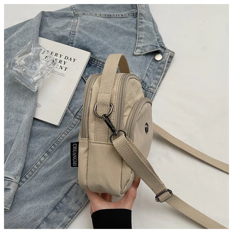 Casual Oxford Fabric Mobile Phone Bag Women's Crossbody Bag Lightweight Trendy Single Shoulder Canvas Bag for Walking