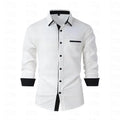 Popular men's color blocked casual long sleeved formal shirt men's slim fit checkered shirt