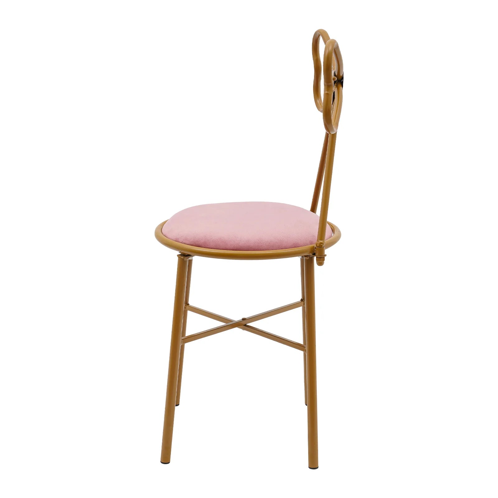 Butterfly Bow Tie Vanity Chair Modern Vanity Stool Velvet Cushion Makeup Chair Metal Frame Butterfly Backrest Chair Dining Chair