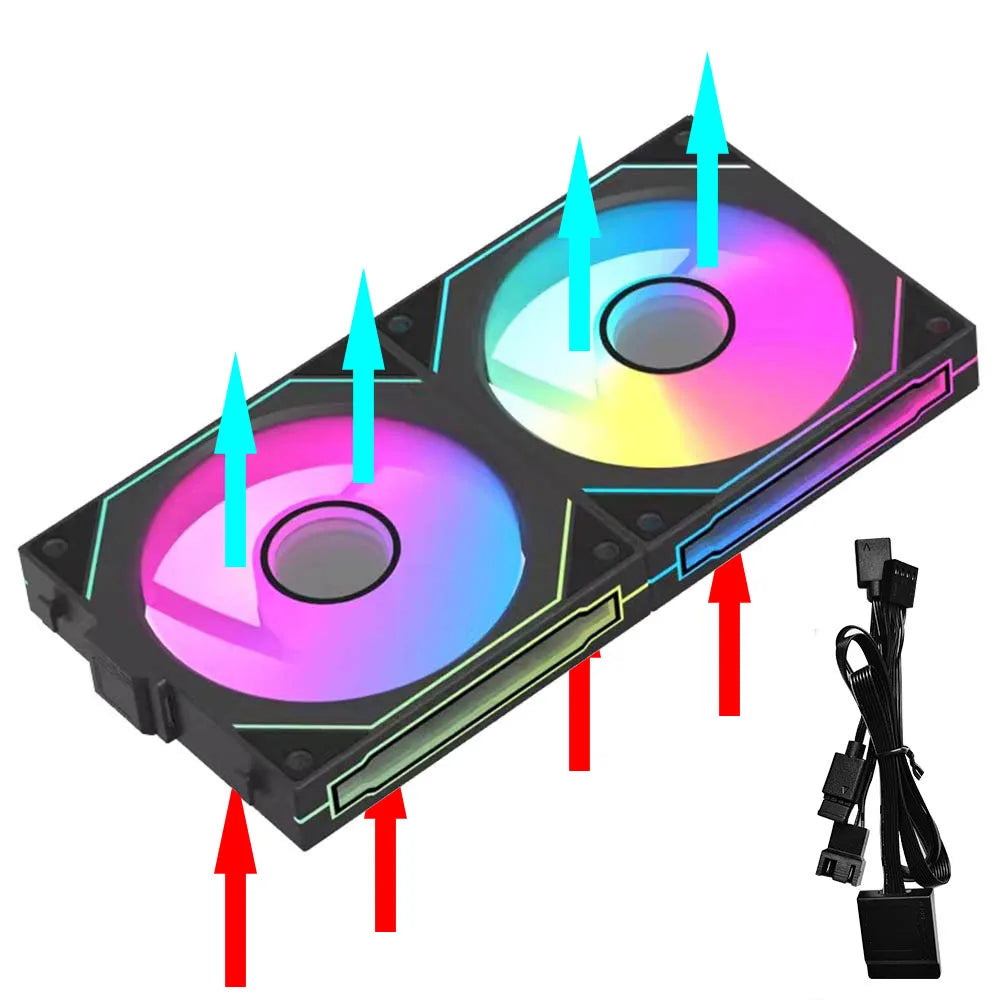 JUMPEAK MX120 Modular Stackable Splicing ARGB 240mm 360mm 120mm PC Case Cooling Fan Infinite Mirror For Computer Water Cooler
