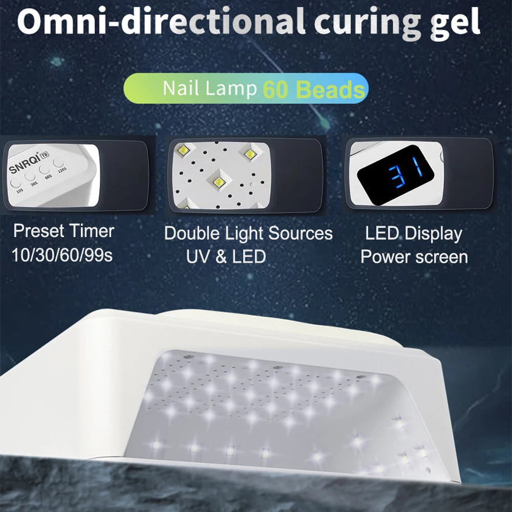 Professional Nail Lamp With Hand Pillow 72W Nail Dryer Lamp for Manicure 60 LEDs Automatic Sensing UV LED Nail Lamp for Nail Art
