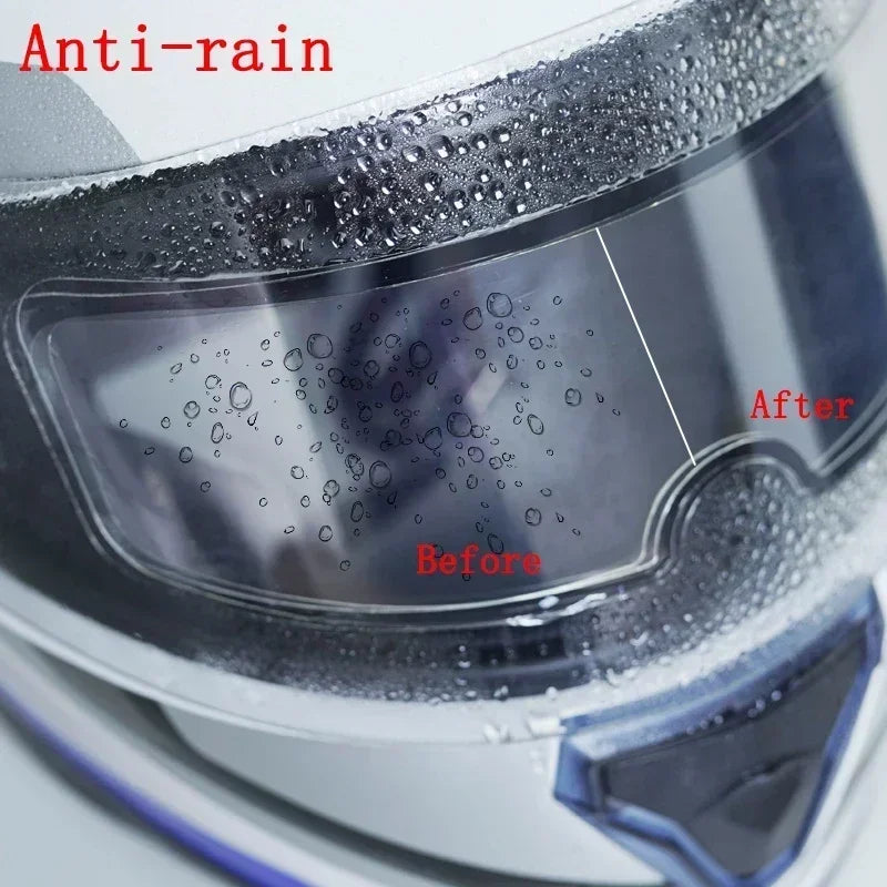 Crystal-Clear Motorcycle Helmet Anti-Fog Film Nano Rain-Repellent Night Day Riding Visor Shield Zero Distortion DIY Application