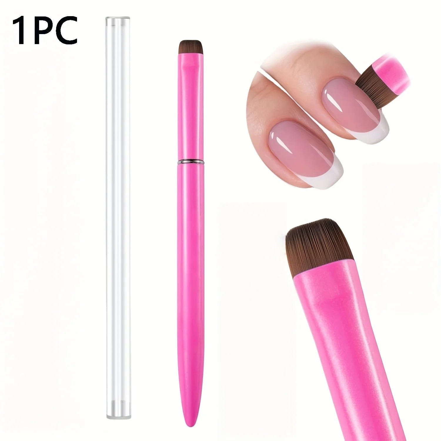 3 in 1 French Nail Brush, with Multi-function Brush Head - Fine Nail Brush, Suitable for Gel and Acrylic Nails, Precise Cleaning
