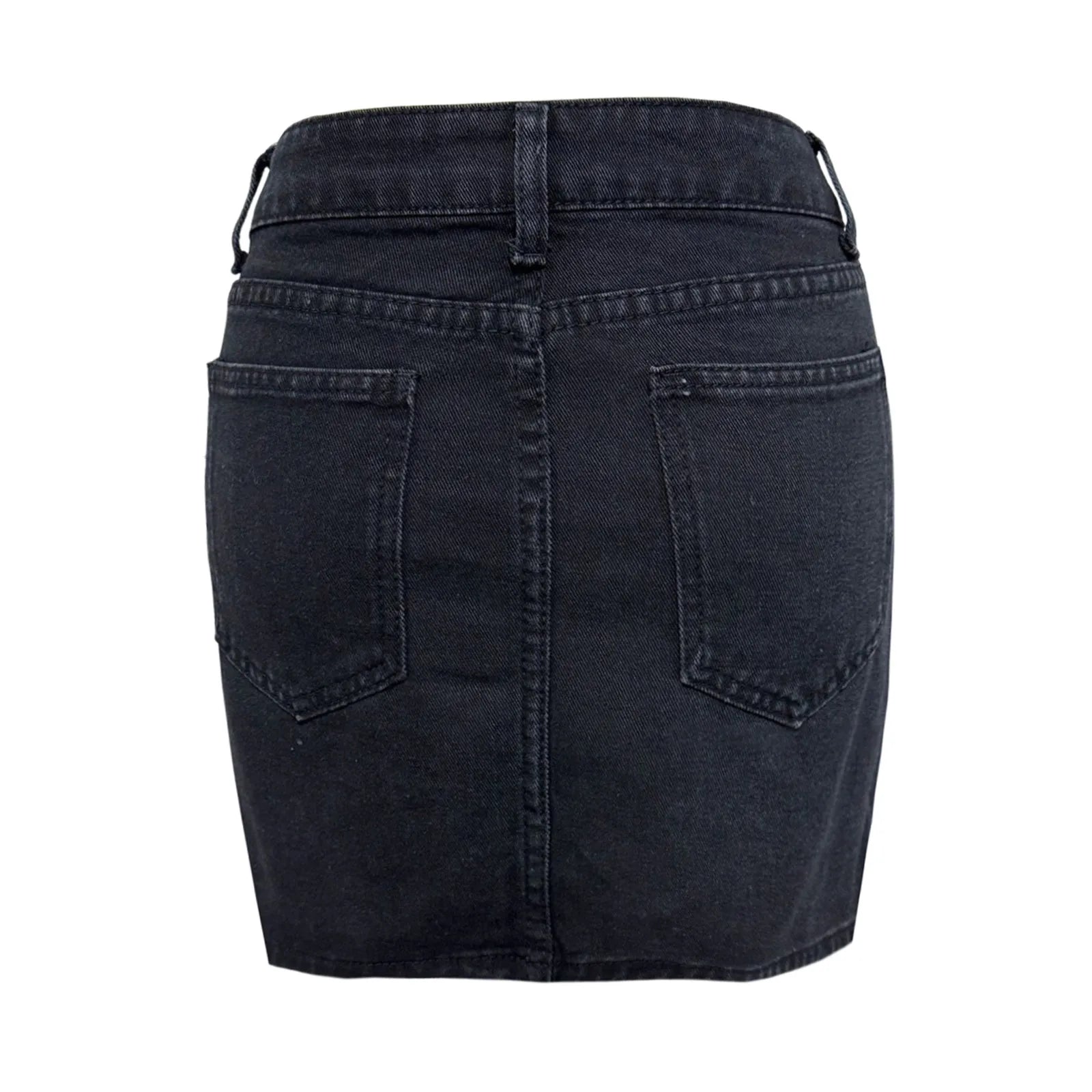 Vintage Denim Mini Skirts for Women Summer Fashion High Waist Straigth Short Faldas Casual Streetwear Classic Jean Skirt