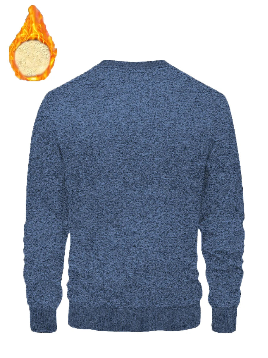 Lamb Fleece Round Neck Top for Men in Winter with Thick and Warm Fleece Hoodie