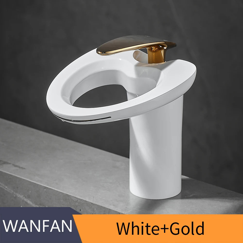 Black Basin Faucets Waterfall Bathroom Faucet Single handle Basin Mixer Tap Bath Faucet Brass Sink Water Crane Silver 855964