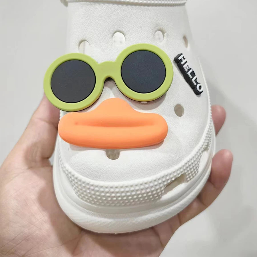 6Pcs Set Funny Face PVC Sausage Mouth Charms for Clogs Summer Sandals Buckle DIY Gift Shoes Accessories Cartoon Cute