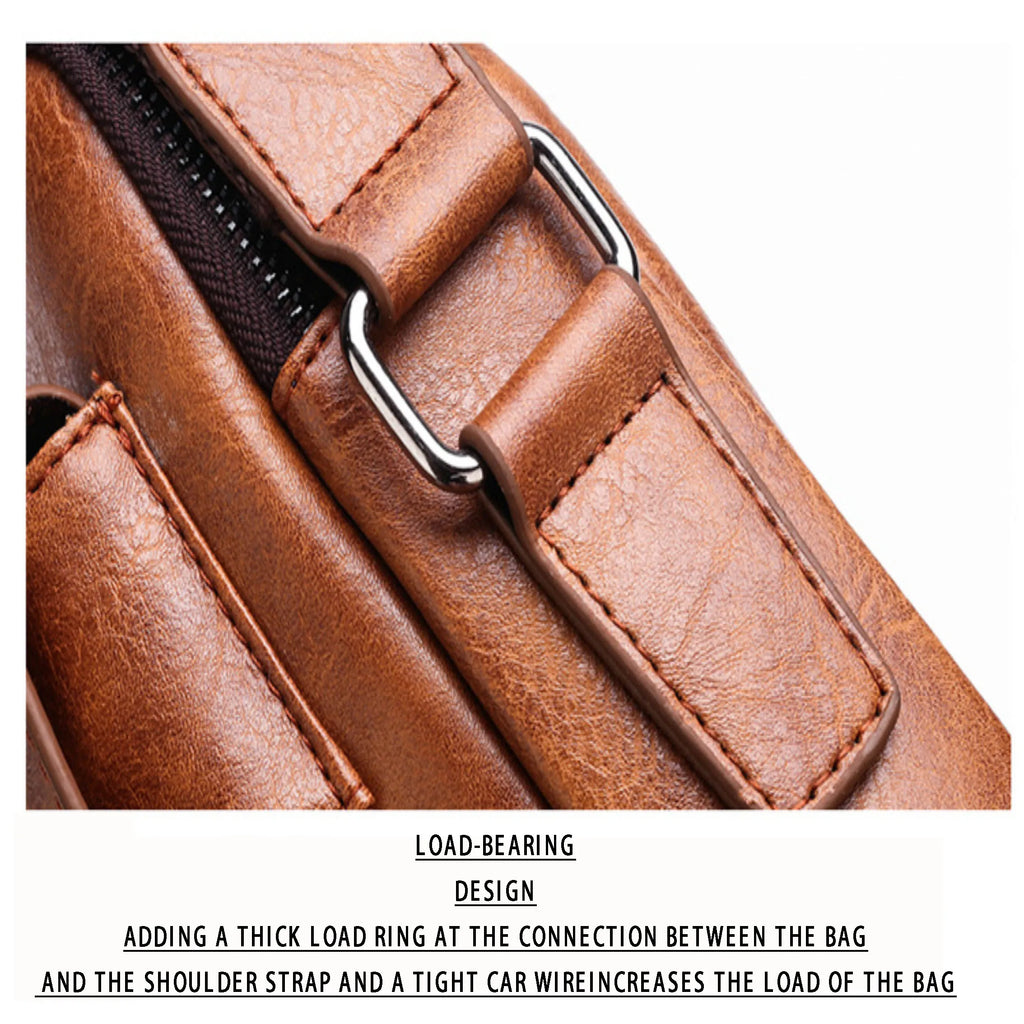 Men's Shoulder Bag, Business Commuting Men's Bag, Crossbody Bag, Soft Leather Hanging Bag, Large Capacity Small Backpack
