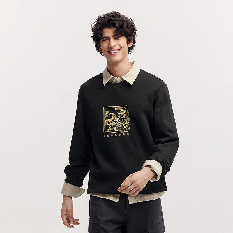 Semir Pullover Sweatshirt Men 2025 New Spring Couple's Outfits Chinese Style Embroidery New Year Couple's Costume