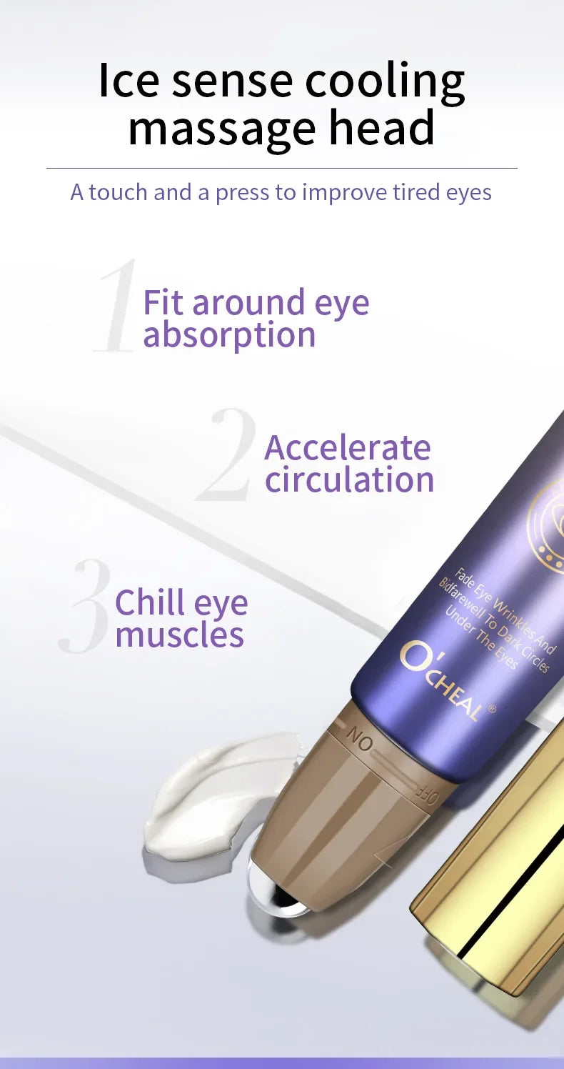 Instant Eye Bag Removal Cream Roller Ball Anti Wrinkle Fade Fine Lines Firming Skin Anti Dark Circle Puffiness Brighten Eye Care
