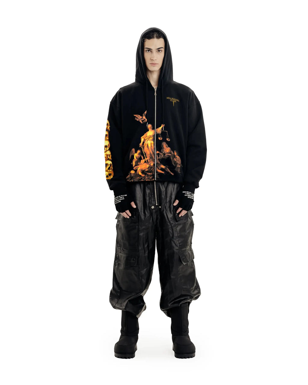 Y2K Retro Hoodie Men Printed justice Print Pullover Sweatshirt Harajuku Hip Hop Streetwear Oversized Jacket Unisex Zipper Hoodie