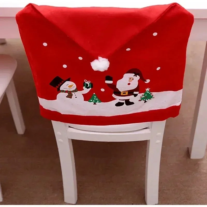Christmas Chair Decoration Set Home Christmas Decoration Cartoon Chair Set Christmas Decoration Supplies christmas chair cover