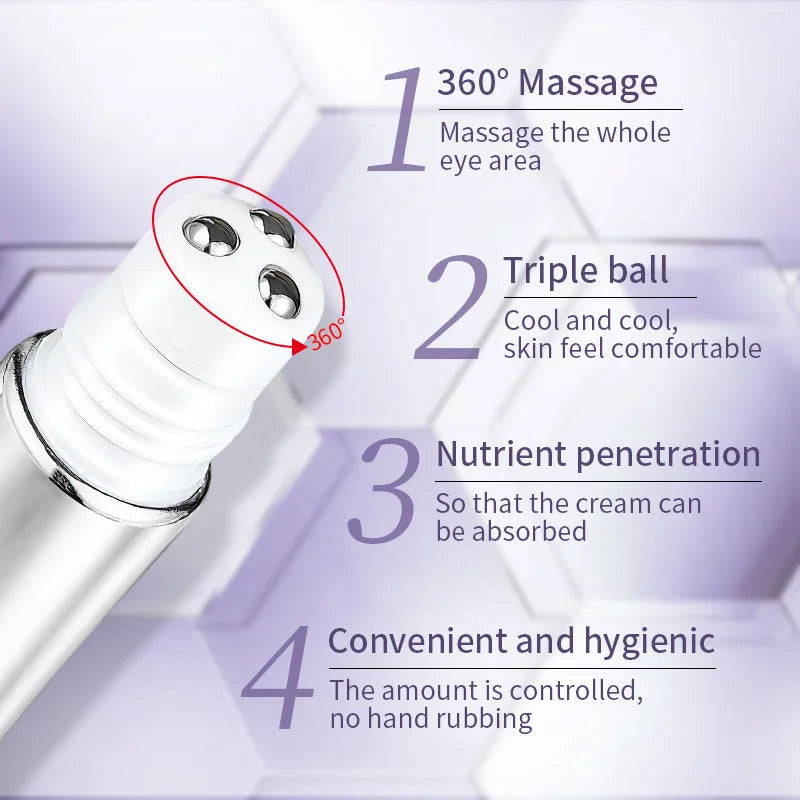 Ocheal Rolling Ball Eye Cream, Rolling Ball Massage Eye Cream, Moisturizing and Nourishing Eye Essence, Reduces Eye Wrinkles and Bags, Suitable for Both Men and Women, a Must-Have for Autumn and Winter.