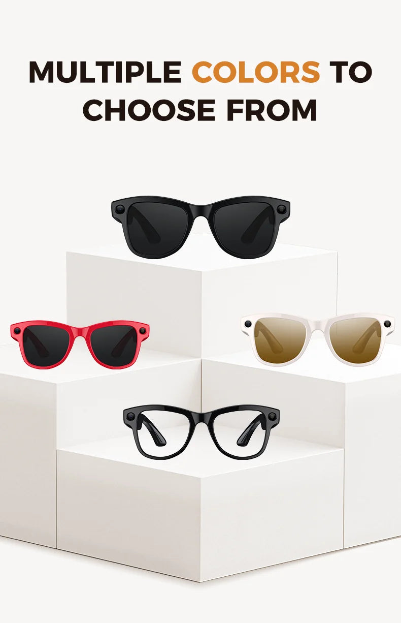 2026 AI Smart Glasses With 8MP Camera AI Voice Contorl Photo Recognition Shooting Video 150+Translation Photochromic Glasses Men