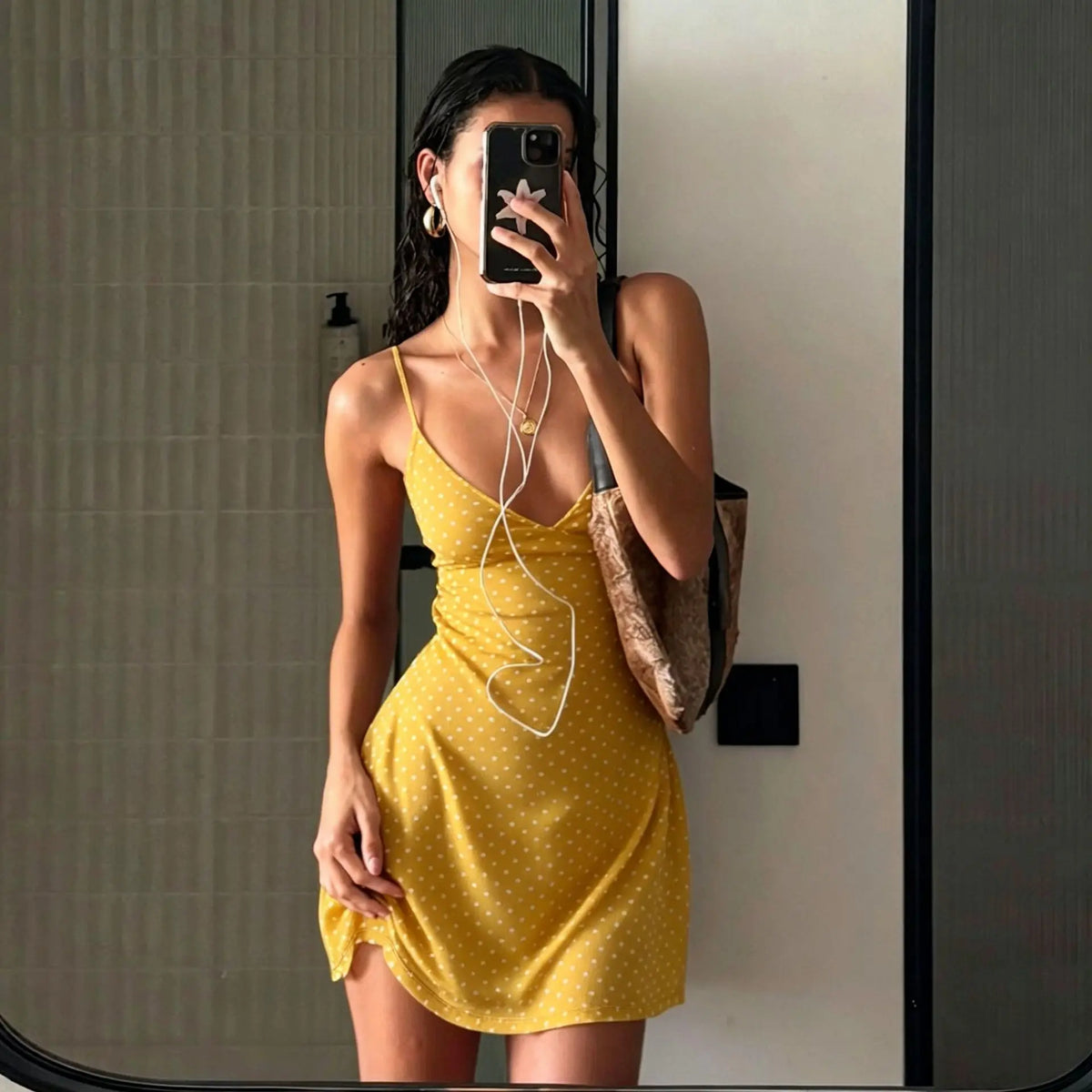 Summer Women's Dress Y2K Sweet Lady Fashion Street Women Dot Print Casual Simple Basic Sleeveless Dress Women's Chic