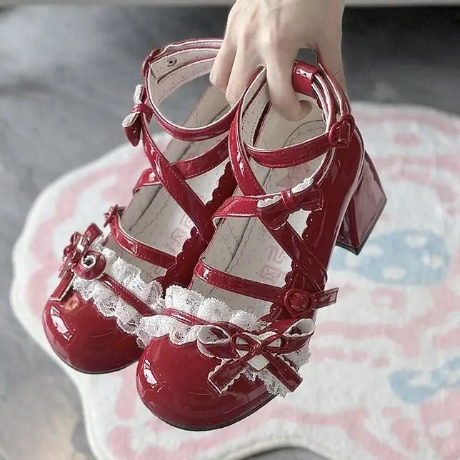 Fashion Princess Style Woman Shoe Spring New Round Toe Heel Simple Versatile Mary Jane Shoes Comfort Non Slip Womens Casual Shoe