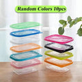 10pcs Stackable & Reusable Transparent Rectangular Food Storage Containers with Lids - Microwave, Refrigerator, and Freezer Safe