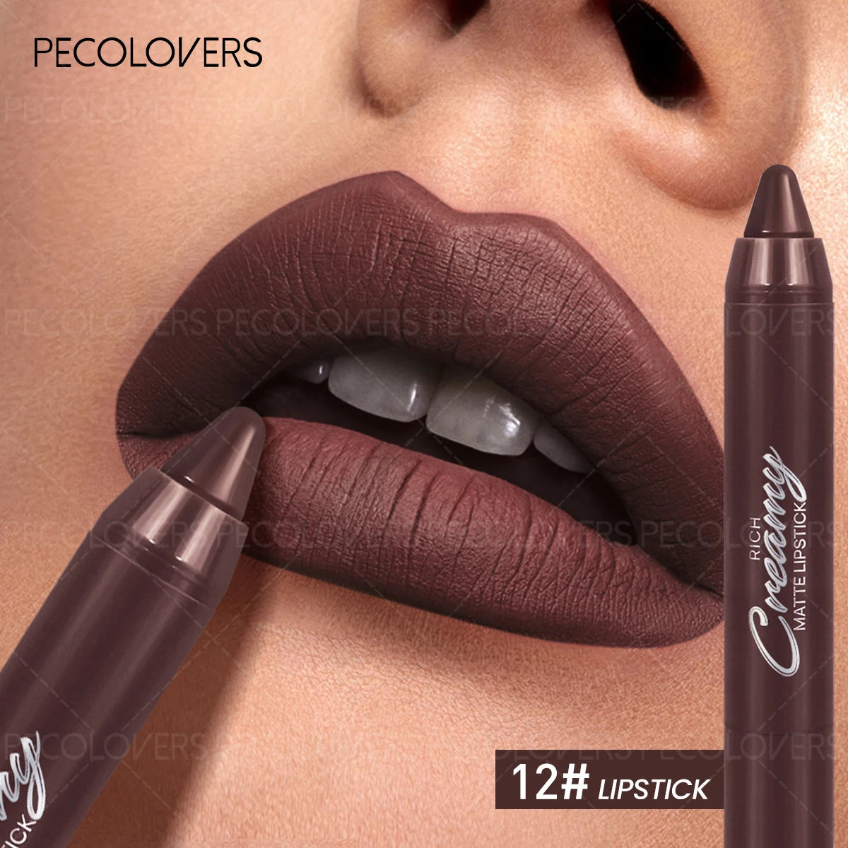 6 Colors Matte Lipstick Pen, Long-Lasting Waterproof Lipstick Crayon,Non Stick Cup, Multi-Color Lipstick Pen