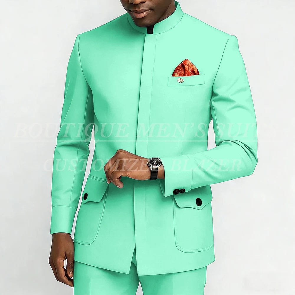 Bespoke Men's Suits Fashion Daily Male Clothing High Quality 2 Piece Jacket Pants Full Sets Luxury Daily Smart Casual Outfits