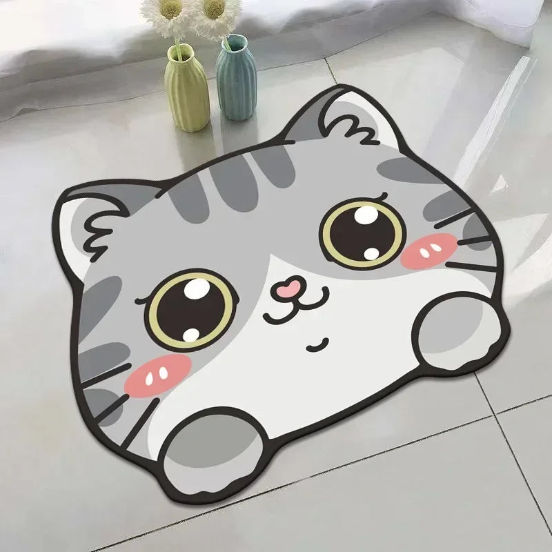 Cartoon Bathroom Bath Mat Super Absorbent Bathroom Rugs Set Non Slip Entrance Doormat Nappa Skin Floor Mats Toilet Carpet