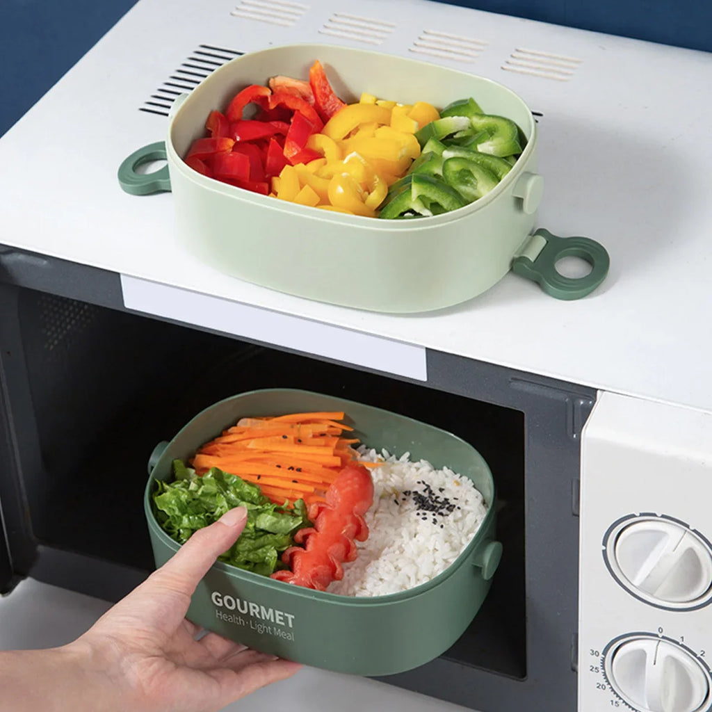 2000ML Lunch Box Portable 3 Layer Children Student Bento Box Leakproof Microwavable Food Container School Travel Office Picnic