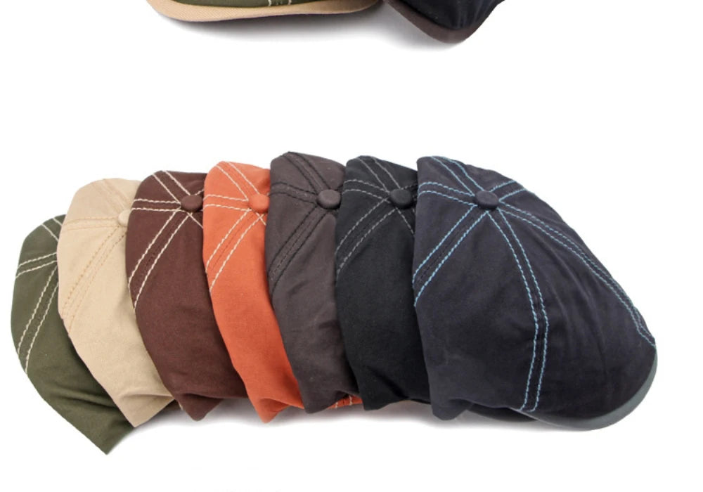 HT4661 Beret Cap Men Women New Spring Summer Sun Hat Octagonal Cap Vintage Beret Hat Adjustable Ivy Flat Cap Male Female Berets