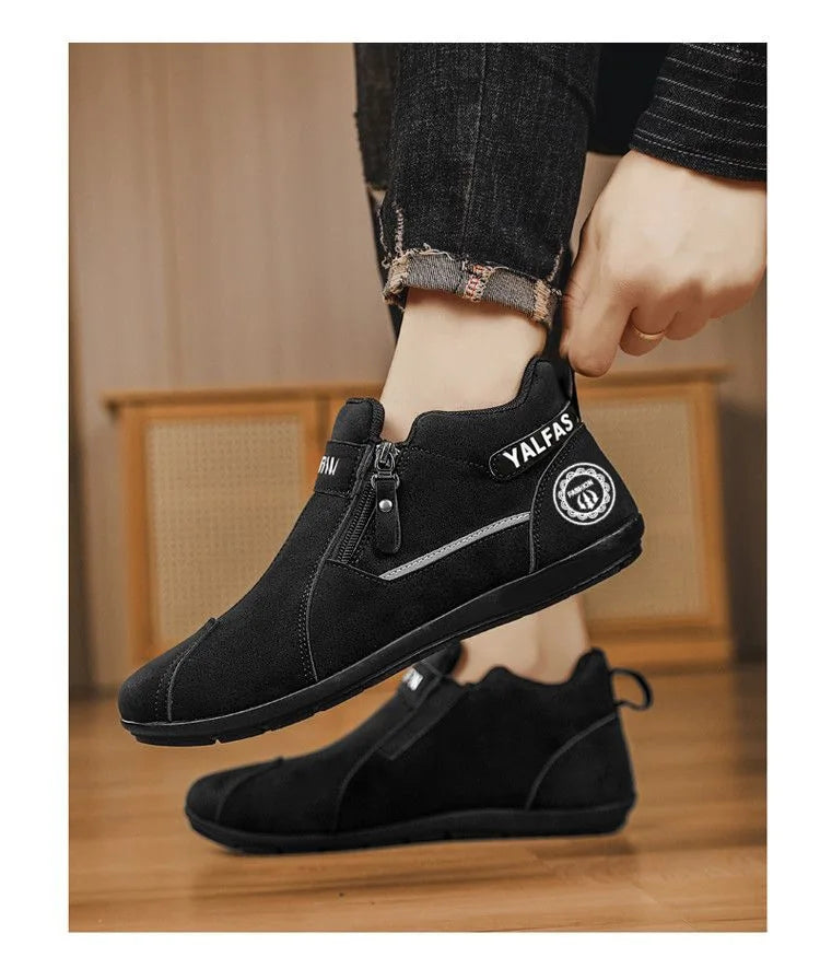 2026 New Men Casual Shoes Lightweight Slip On Sneakers Autumn Winter Flat Work Shoes Loafers Soft Sole Non Slip Walking Shoes