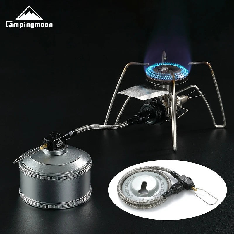 CAMPINGMOON Camping can be done with Inverted High-altitude Flat Gas Cylinders,Stoves,Extension Pipes with Valves, and Gas Pipes