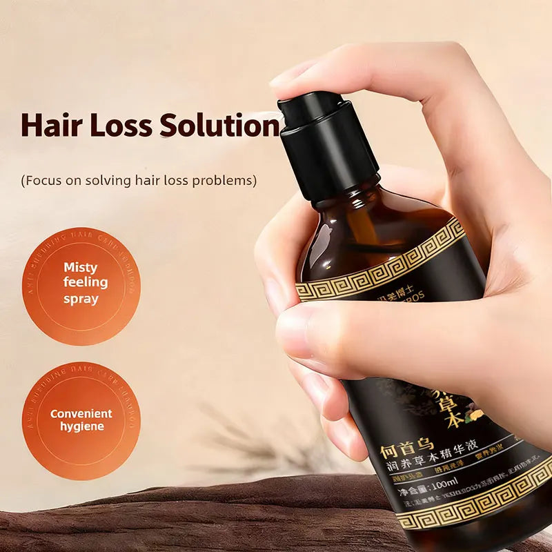 Hair Loss Solution Hair Growth Serum Spray For Men And Women,Hair Serum Polygonum Multiflori Radix, Ginger,Hair Care Essence Oil