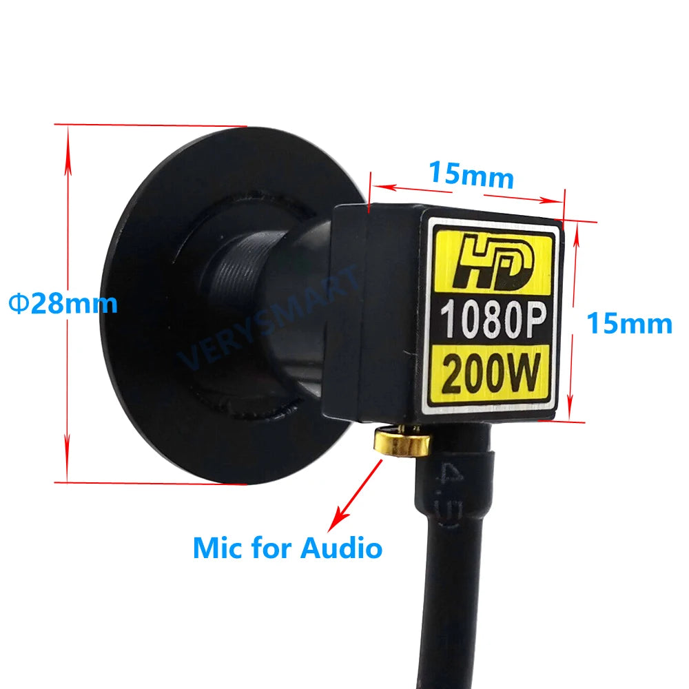 Mini AHD CCTV Camera HD 160 Degree Wide Angle Fisheye Lens 2MP Micro Security Video Camera for 1080P AHD Camera System