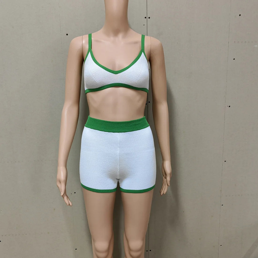 Summer Contrast Knit Outfits Halter Top And Short Trousers Sets Female Beach Holiday Sexy Casual Tracksuit Y2k Women Sets 2026