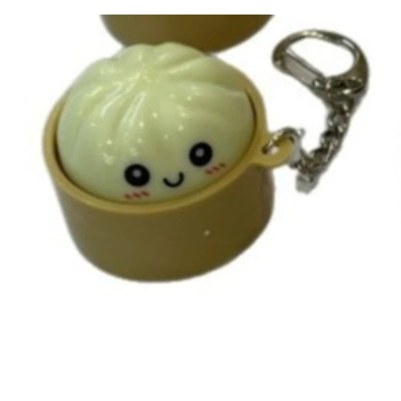 Cute Kawaii Dumpling Fidget Toys Mechanical Switch Clicker Light Up Dim Sum Bao Bun Keychain Stress Relief For Backpack Adults