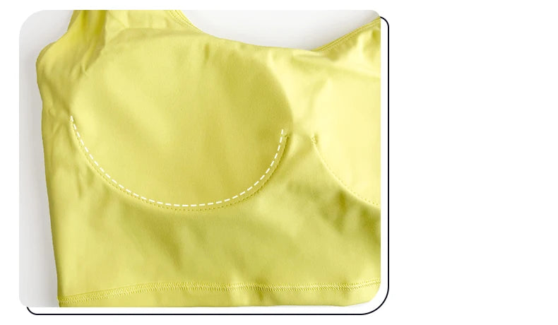 Sports Top Women Sexy Hanging Neck Yoga Bra High Intensity Shockproof Fixed Chest Pad Running Fitness Outdoor Leisure Yoga Vest