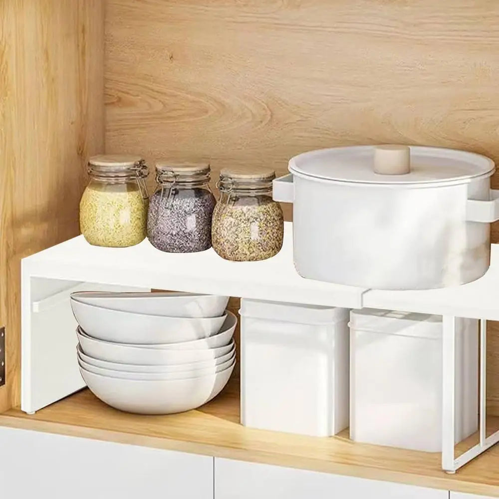 1pcs Kitchen Stretchable Cabinet Shelf Cupboard Separated Storage Rack Countertop Organizer shoe Organizer Shelf Save Space