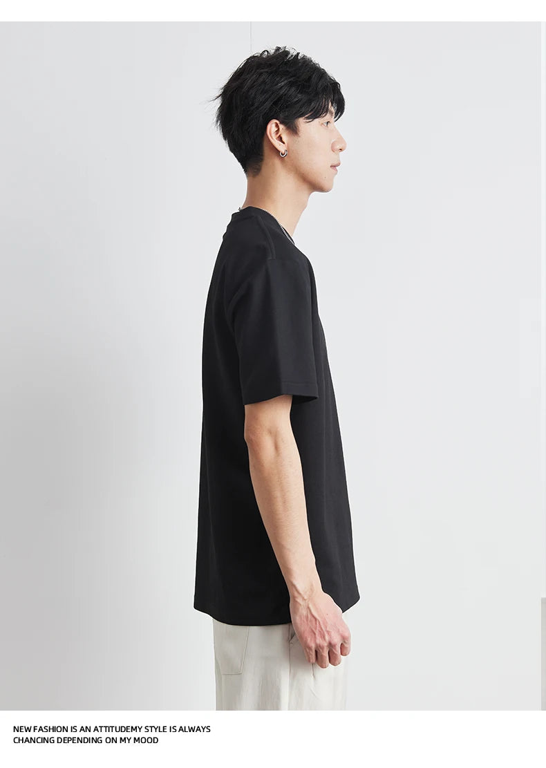 2025 Summer New Men Loose Short-sleeved Casual Breathable Quick-drying Ice Silk T-shirt Solid Color Half-sleeved Top M-3XL