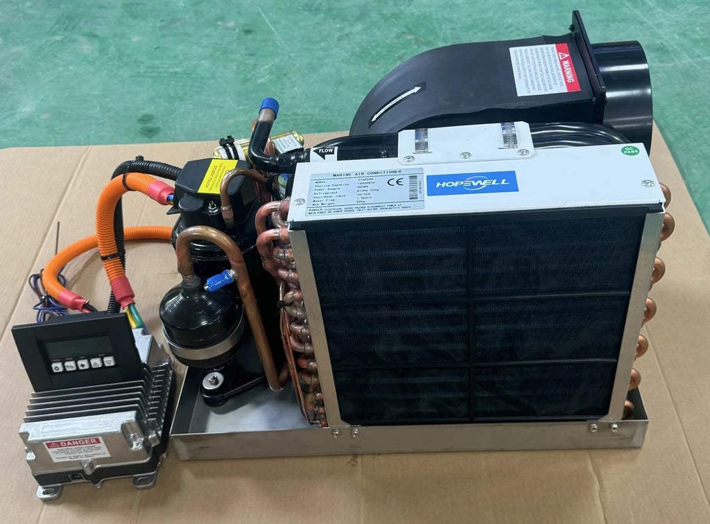 DC 24V 12000BTU Brushless DC Fan Motors Air Cooling Unit Heat Pump System Variable Frequency Compressor Marine Air Conditioner