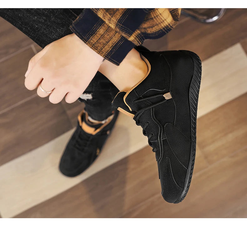 Casual Sport Shoes for Men Retro Leather Surface Soft Bottom Versatile Leisure Board Shoes Autumn Trend Brand Agan Men's Foot...